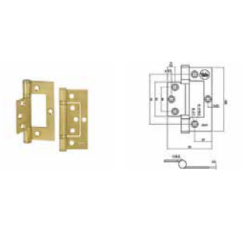 Flush Hinge 100X70X2.5mm