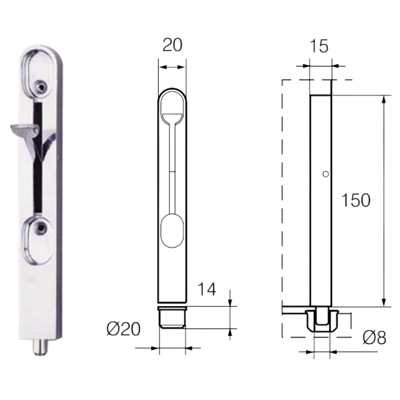 Flush bolt DF849